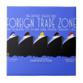  cruiseschepen Art Deco Poster Tegeltje (Voorkant)