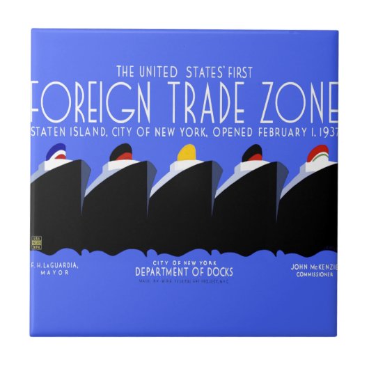  cruiseschepen Art Deco Poster Tegeltje (Voorkant)