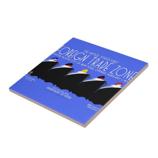  cruiseschepen Art Deco Poster Tegeltje (Zijkant)