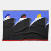  cruiseschepen Art Deco Poster Theedoek (Horizontaal)