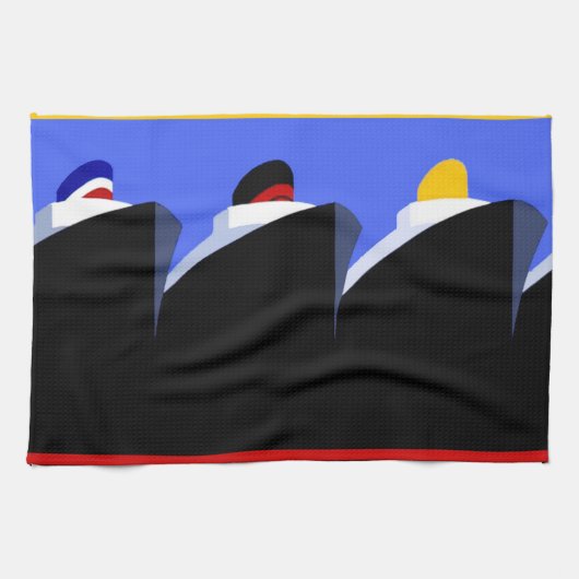 cruiseschepen Art Deco Poster Theedoek (Horizontaal)