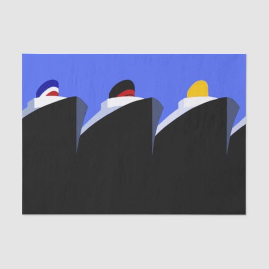 cruiseschepen Art Deco Poster Tissuepapier (Voorkant)
