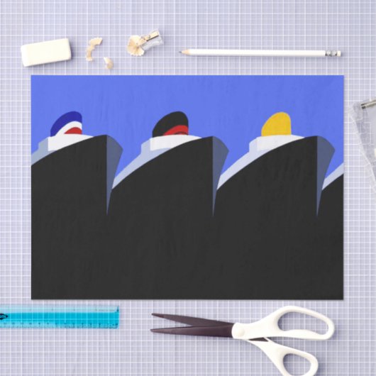 cruiseschepen Art Deco Poster Tissuepapier (Craft)