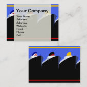  cruiseschepen Art Deco Poster Visitekaartje (Voorkant / Achterkant)