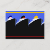  cruiseschepen Art Deco Poster Visitekaartje (Achterkant)