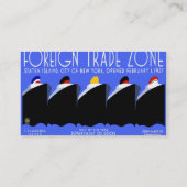  cruiseschepen Art Deco Poster Visitekaartje (Achterkant)