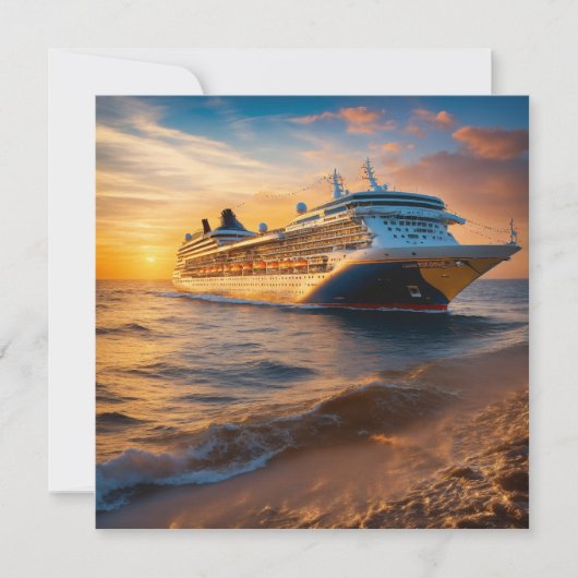 Cruiseschepen bieden een luxe Envelope Liner Bedankkaart (Voorkant)
