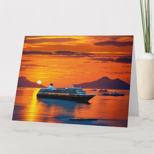 Cruiseschepen bieden een luxe Envelope Liner Bedankkaart (Voorkant)