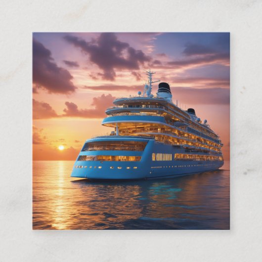 Cruiseschepen bieden een luxe Envelope Liner Vierkante Visitekaartje (Voorkant)
