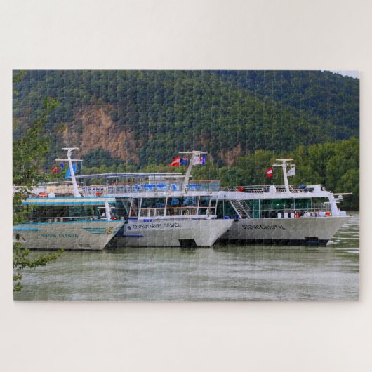 Cruiseschepen, Donau, Oostenrijk Legpuzzel (Horizontaal)
