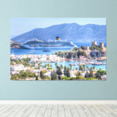 Cruiseschepen en bietenkast canvas afdruk (Insitu (Houten vloer))