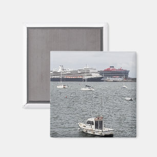Cruiseschepen in de haven van Bilbao koelkast Magneet