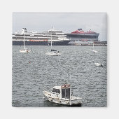 Cruiseschepen in de haven van Bilbao | koelkast Magneet (Voorkant)