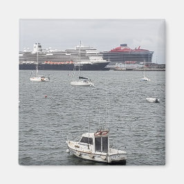 Cruiseschepen in de haven van Bilbao | koelkast Magneet