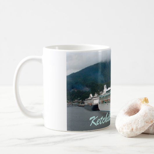 Cruiseschepen, Ketchikan, Alaska Koffiemok (Met donut)