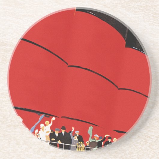  cruiseschepen met afscheid zandsteen onderzetter (Voorkant)