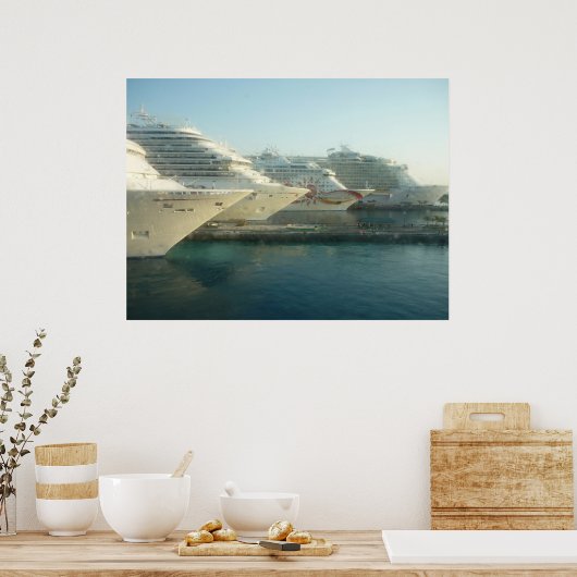 Cruiseschepen op het Poster van de zon (Keuken)
