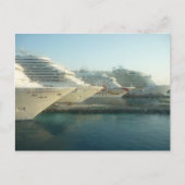 Cruiseschepen op zonsondergang briefkaart (Voorkant)