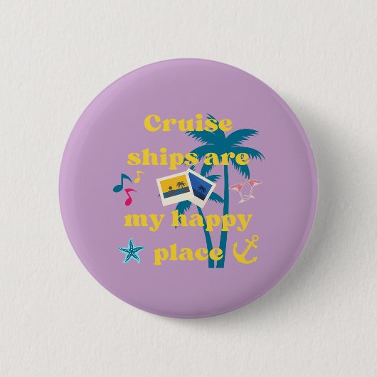 Cruiseschepen zijn mijn gelukkige plaats ronde button 5,7 cm (Voorkant)