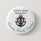 Cruiseschip Aangepaste Gezinsvakantie Ronde Button 5,7 Cm (Voorkant)