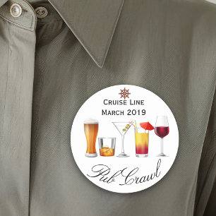 Cruiseschip Aangepaste Pub Crawl Activiteit Drinke Ronde Sticker