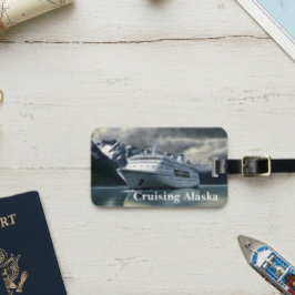 Cruiseschip Alaska op de oceaan Bagagelabel