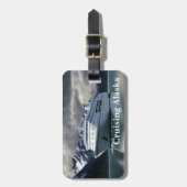 Cruiseschip Alaska op de oceaan Bagagelabel (Voorkant verticaal)