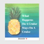 Cruiseschip Ananas Grappige Cabine Deur Sign Sticker (Vel)