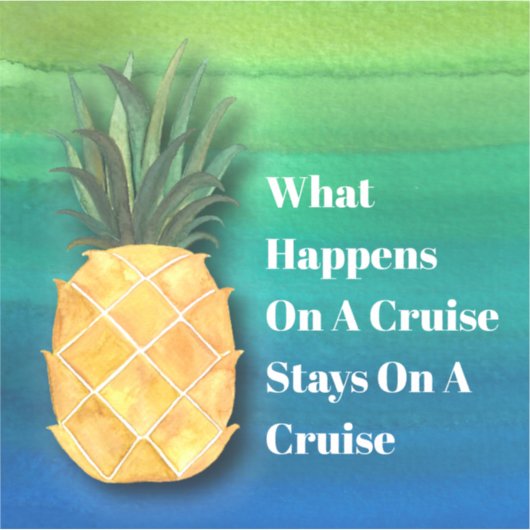 Cruiseschip Ananas Grappige Cabine Deur Sign Sticker (Voorkant)