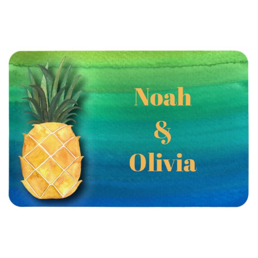 Cruiseschip Ananas Stateroom Deur Monogram Teken Magneet (Horizontaal)