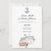 Cruiseschip anker bruiloft uitnodiging (Voorkant)