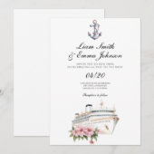 Cruiseschip anker bruiloft uitnodiging (Voorkant / Achterkant)