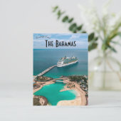 Cruiseschip bij Coco Cay op de Bahama's Briefkaart (Staand voorkant)