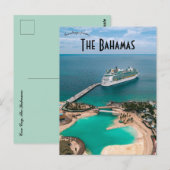 Cruiseschip bij Coco Cay op de Bahama's Briefkaart (Voorkant / Achterkant)