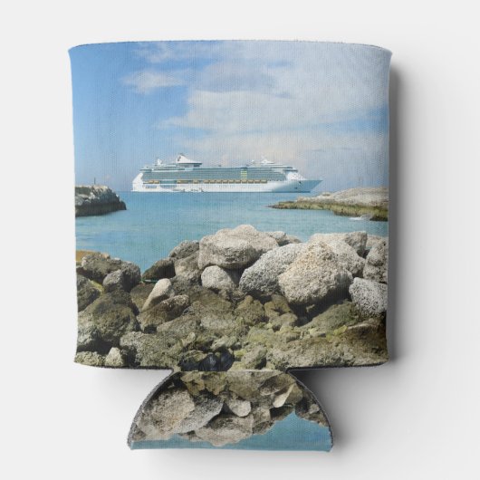 Cruiseschip bij CocoCay Blikjeskoeler (Achterkant)