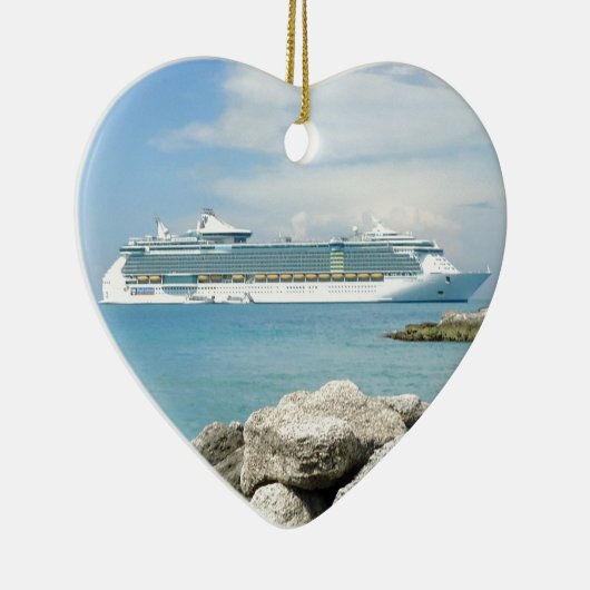 Cruiseschip bij CocoCay Keramisch Ornament (Rechts)