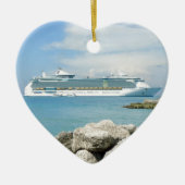 Cruiseschip bij CocoCay Keramisch Ornament (Voorkant)