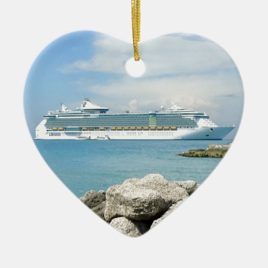 Cruiseschip bij CocoCay Keramisch Ornament (Voorkant)