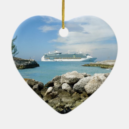 Cruiseschip bij CocoCay Keramisch Ornament (Achterkant)