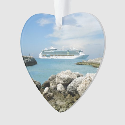 Cruiseschip bij CocoCay Ornament (voorkant)