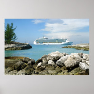 Cruiseschip bij CocoCay Poster