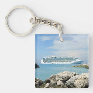 Cruiseschip bij CocoCay Sleutelhanger