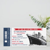 Cruiseschip Boarding Pass Verjaardag uitnodiging (Staand voorkant)