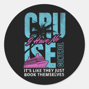 Cruiseschip boot familie vakantie Humor Ronde Sticker