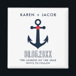 Cruiseschip Bruiloft Anker Save the Date Magneet<br><div class="desc">Zeilen op een reis van liefde met onze Cruise Ship Wedding Anchor Save the Date Magnet. Perfect voor het aankondigen van uw aankomende huwelijken aan boord van een cruiseschip, deze magneet combineert nautische charme met praktische functionaliteit, zodat uw gasten enthousiast zijn en klaar zijn om u te vergezellen op uw...</div>