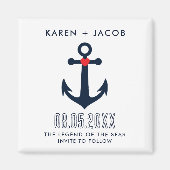 Cruiseschip Bruiloft Anker Save the Date Magneet (Voorkant)