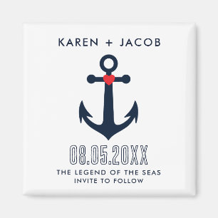 Cruiseschip Bruiloft Anker Save the Date Magneet