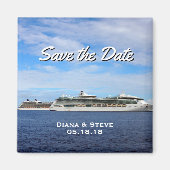 Cruiseschip bruiloft gunst | Nautical Save the Dat Magneet (Voorkant)