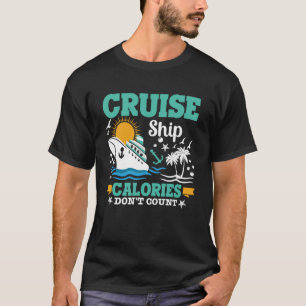 Cruiseschip calorieën tellen voedsel minimalistisc t-shirt