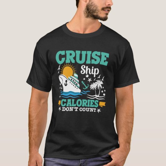 Cruiseschip calorieën tellen voedsel minimalistisc t-shirt (Voorkant)